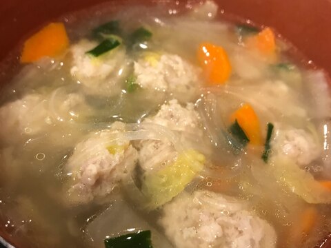 ダイエットにも♡鶏団子と春雨のスープ